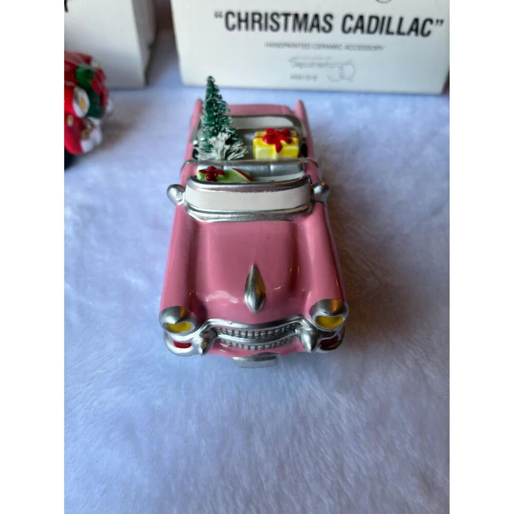 Vintage Department 56 Snow Village | Hand Painted Ceramic Pick-Up & Cadillac